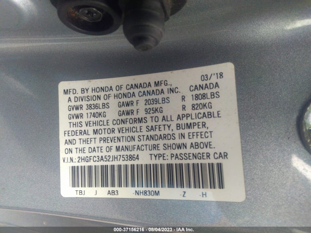 Honda CIVIC SI COUPE 2018 2HGFC3A52JH753864 Image 9