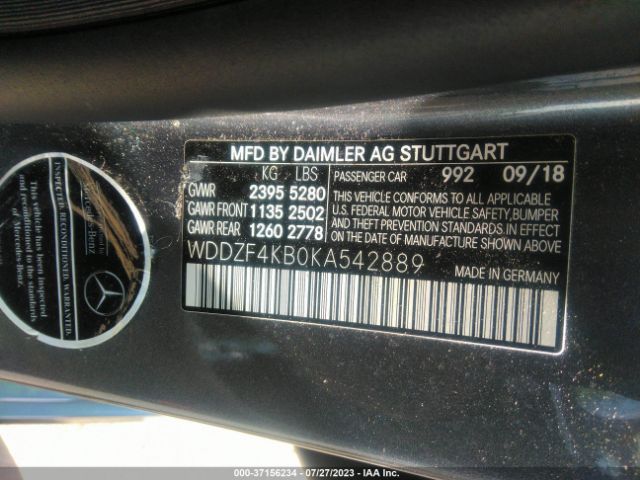 WDDZF4KB0KA542889 Mercedes-Benz E-class E 300
