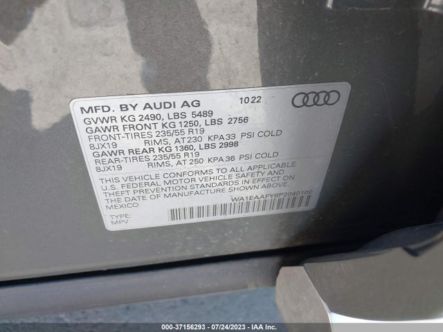 WA1EAAFY6P2040100 Audi Q5 S Line Premium Plus