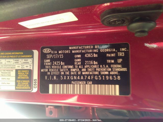 5XXGN4A74FG519658 KIA OPTIMA EX