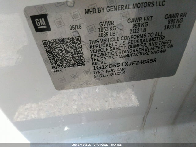 Chevrolet MALIBU LT 2018 1G1ZD5STXJF248358 Image 9