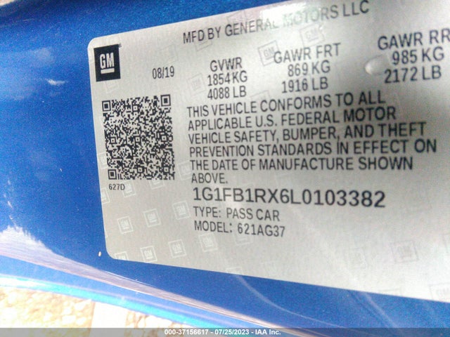 Chevrolet Camaro 1ls 2020 1G1FB1RX6L0103382 Image 9