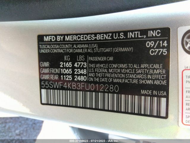 55SWF4KB3FU012280 Mercedes-Benz C-class C 300