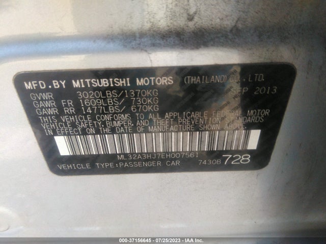 ML32A3HJ7EH007561 Mitsubishi MIRAGE DE
