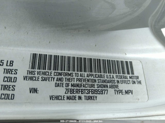 ZFBERFBT3F6195977 RAM Promaster City Cargo Van Tradesman Slt