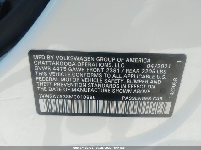 1VWSA7A38MC010896 Volkswagen Passat 2.0t Se