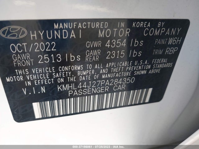 2023 HYUNDAI SONATA SEL PLUS VIN: KMHL44J27PA284350