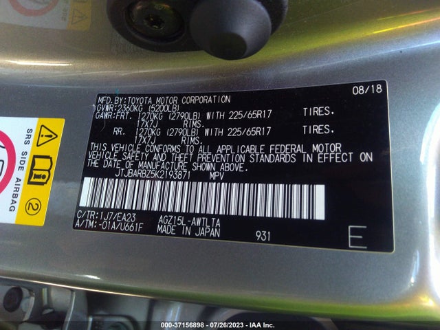 2019 Lexus NX, VIN: JTJBARBZ5K2193871
