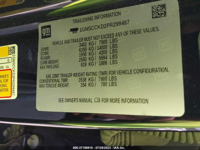 Chevrolet Suburban Lt 2023 1GNSCCKD2PR299487 Image 9