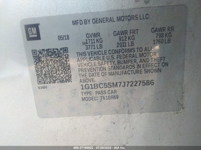 Chevrolet CRUZE LS 2018 1G1BC5SM7J7227586 Image 9