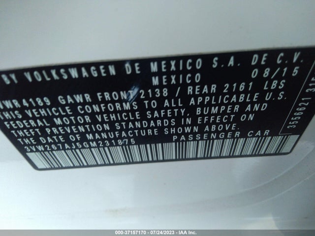 3VW267AJ5GM231875 Volkswagen Jetta Sedan 1.4t S