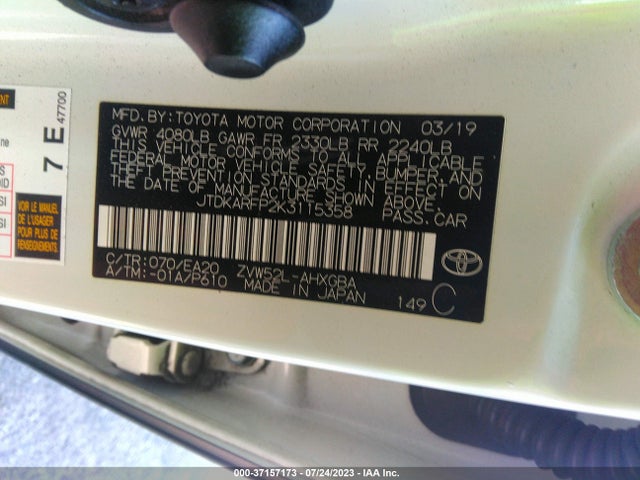 Toyota Prius Prime Plus/premium/advanced 2019 JTDKARFP2K3115358 Image 15