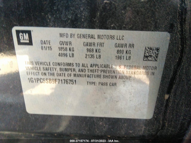 Chevrolet CRUZE LT 2015 1G1PC5SB9F7176751 Image 14