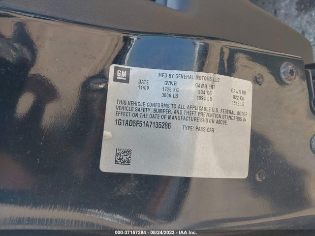 2010 CHEVROLET COBALT LT W/1LT VIN: 1G1AD5F51A7135286