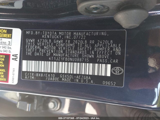 Toyota AVALON XLE 2022 4T1JZ1FB0NU088715 Image 16