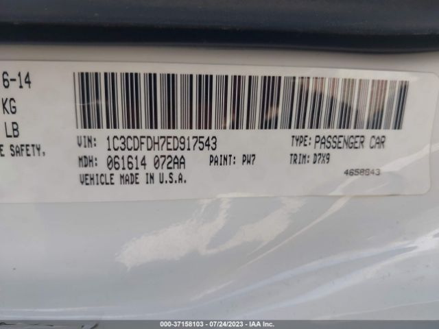 1C3CDFDH7ED917543 Dodge Dart Aero