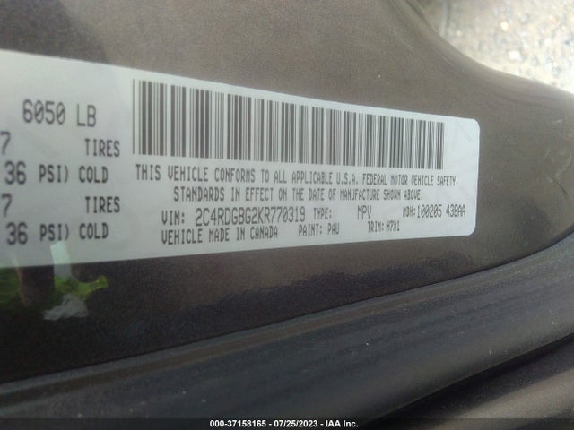 Dodge Grand Caravan Se 2019 2C4RDGBG2KR770319 Image 9