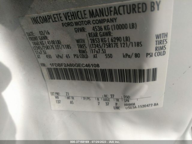 1FDBF2A60GEC46108 Ford Super Duty F-250 Srw Xl/xlt