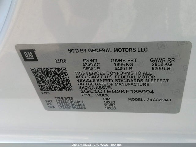 Chevrolet Silverado 2500hd Ltz 2019 1GC1CTEG2KF185994 Image 9