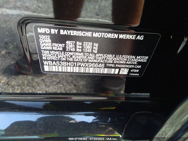 BMW 5 Series 530i 2023 аукцион фото