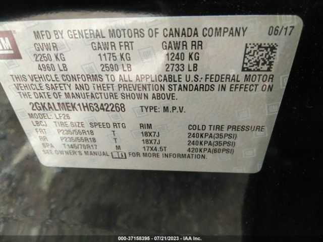 2GKALMEK1H6342268 GMC Terrain Sle