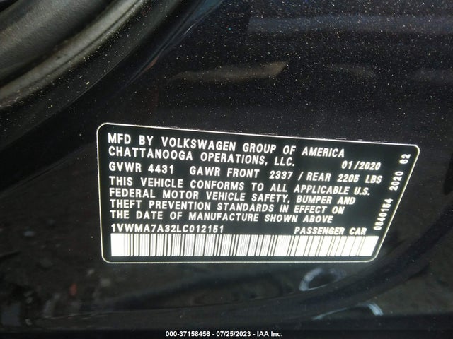 1VWMA7A32LC012151 Volkswagen Passat 2.0t R-line