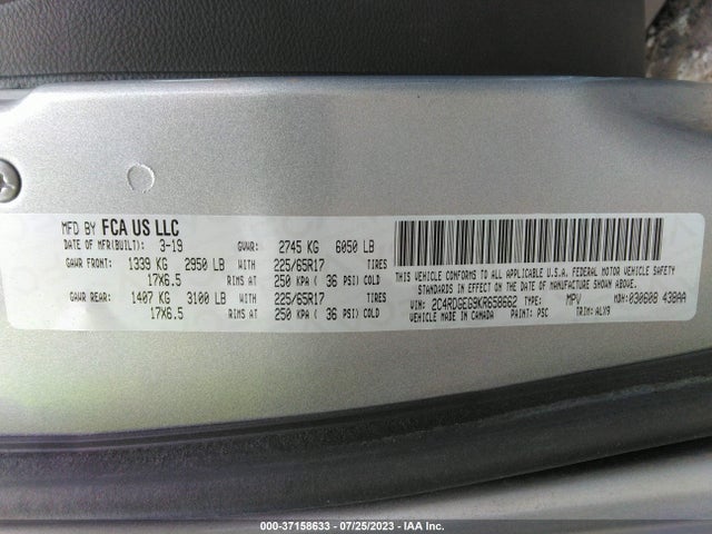 Dodge Grand Caravan Gt 2019 2C4RDGEG9KR658662 Image 9