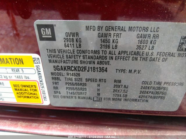5GAKRCKD2FJ181364 Buick Enclave Premium