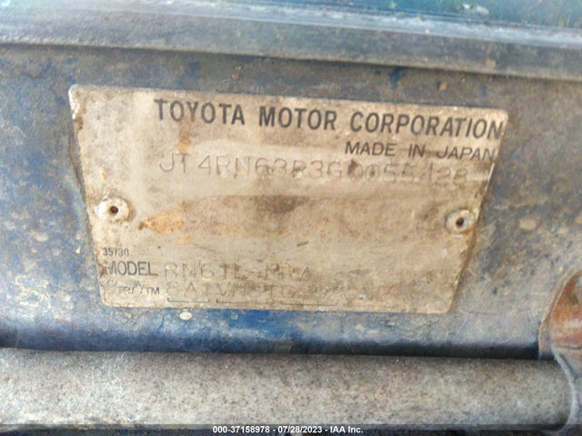 1986 TOYOTA PICKUP RN63 STD VIN: JT4RN63R3G0055428