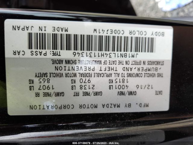 JM1BN1L34H1131346 Mazda Mazda3 Touring 2.5
