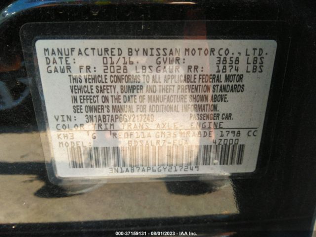 3N1AB7AP6GY217249 Nissan Sentra Sr/sl/s/sv/fe+ S