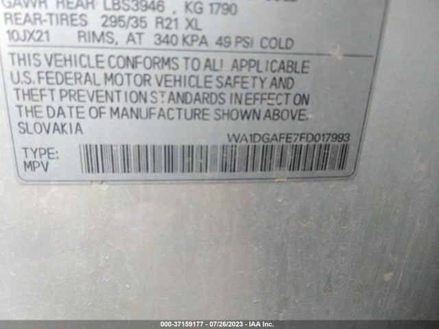 WA1DGAFE7FD017993 Audi Q7 3.0t S Line Prestige