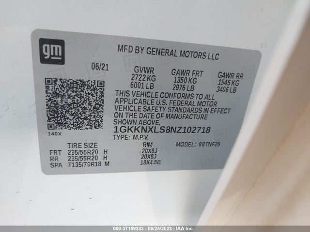 GMC Acadia Awd Denali 2022 1GKKNXLS8NZ102718 Image 9