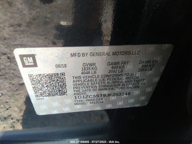 Chevrolet MALIBU LS 2018 1G1ZC5ST9JF253148 Image 9