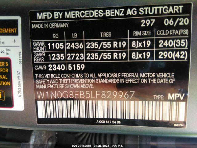 W1N0G8EB5LF829967 Mercedes-Benz Glc Glc 300