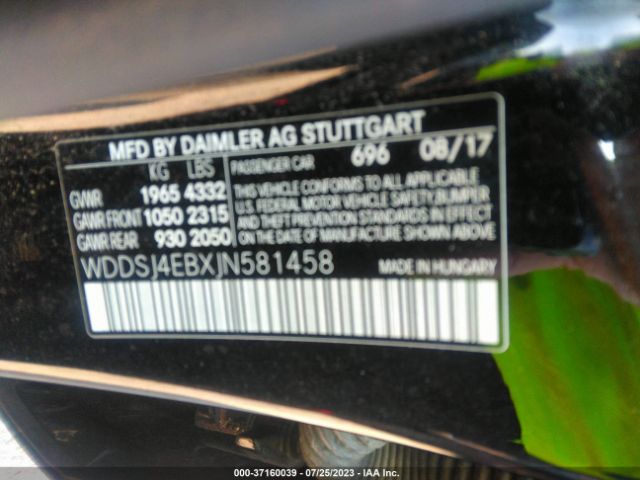 WDDSJ4EBXJN581458 Mercedes-Benz Cla Cla 250