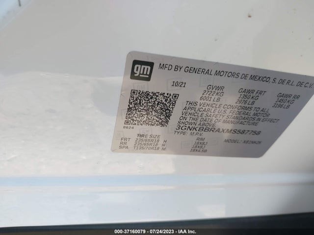 Chevrolet Blazer Lt 2021 3GNKBBRAXMS587758 Image 9