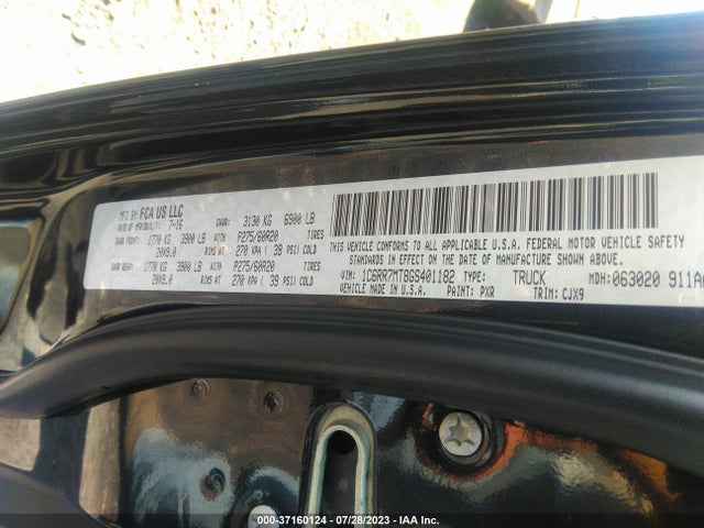 1C6RR7MT8GS401182 RAM 1500 Sport
