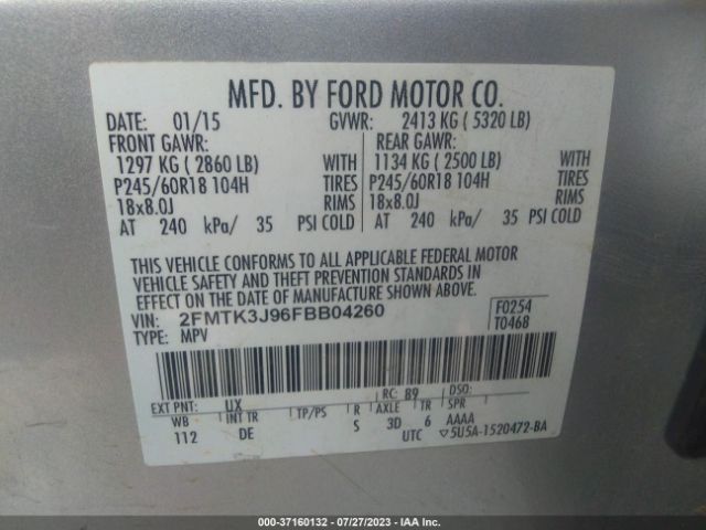 2FMTK3J96FBB04260 Ford EDGE SEL