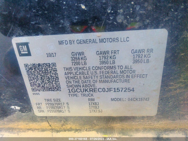 Chevrolet Silverado 1500 Lt 2018 1GCUKREC0JF157254 Image 9