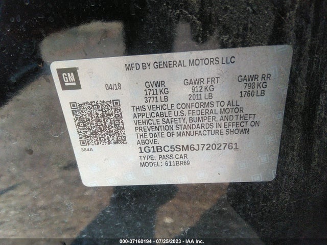Chevrolet Cruze Ls Auto 2018 1G1BC5SM6J7202761 Image 9