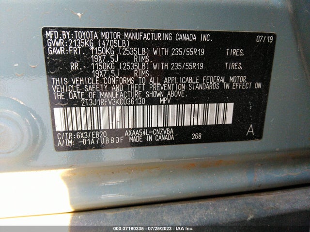 Toyota Rav4 Adventure 2019 2T3J1RFV3KC036130 Image 9