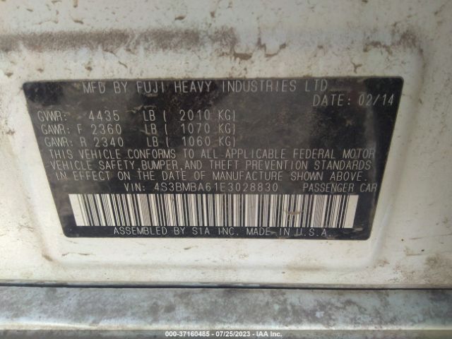 4S3BMBA61E3028830 Subaru Legacy 2.5i