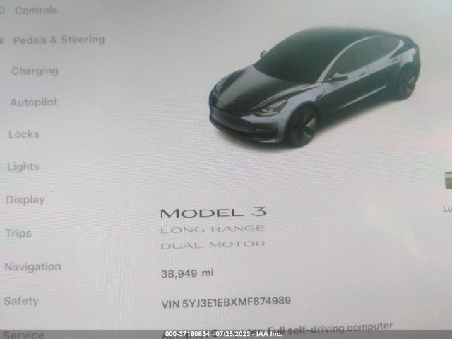 5YJ3E1EBXMF874989 Tesla Model 3 Long Range