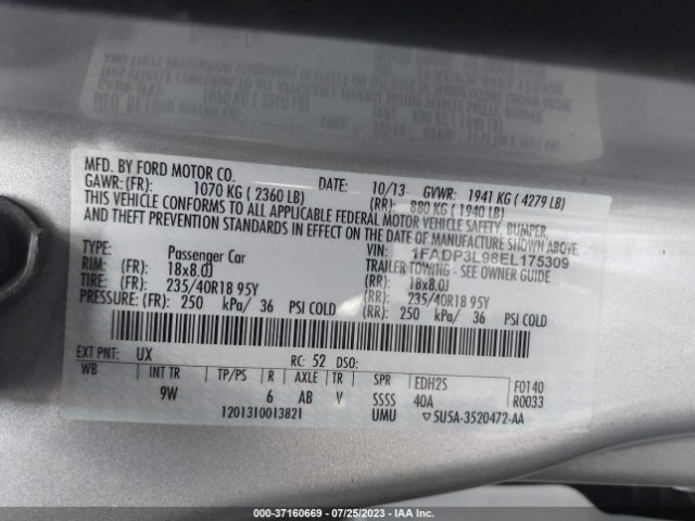 1FADP3L98EL175309 Ford FOCUS ST