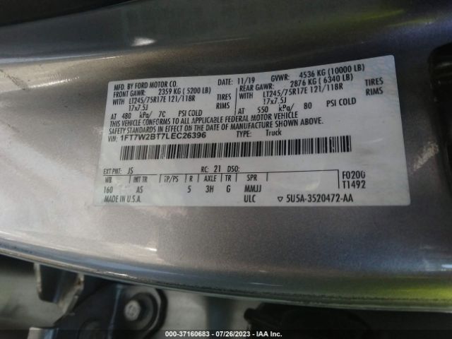 1FT7W2BT7LEC26396 Ford Super Duty F-250 Srw Xl/xlt/lariat
