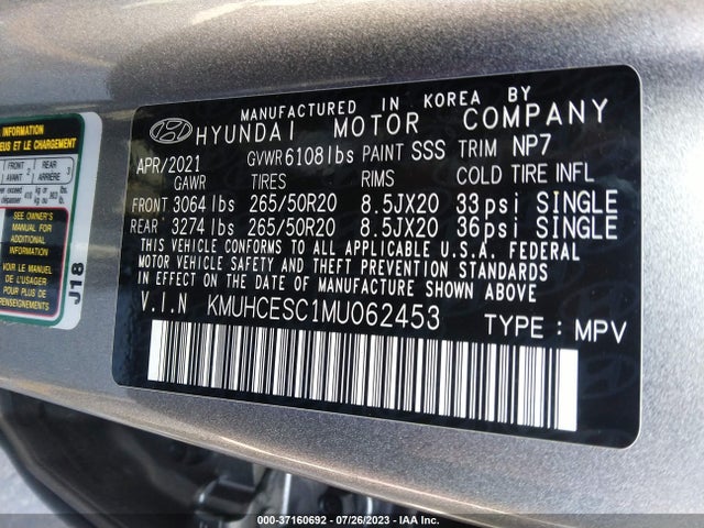 Genesis Gv80 3.5t Awd 2021 KMUHCESC1MU062453 Image 9