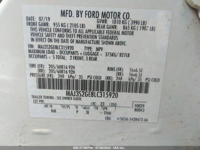 MAJ3S2GE8LC315920 Ford Ecosport Se