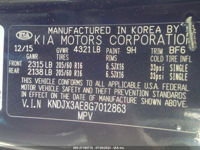 KNDJX3AE8G7012863 KIA Soul Ev +