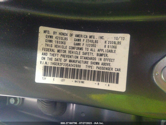 Honda Accord Sedan Lx 2014 1HGCR2F33EA042696 Image 15